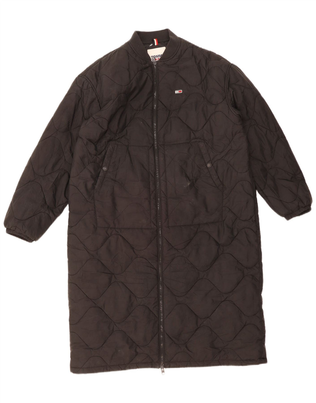 Damski płaszcz oversize Tommy Hilfiger z podszewką UK 10, mały, czarny poliester