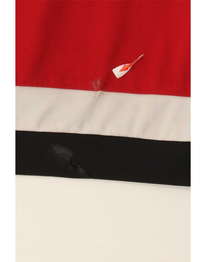 Adidas Męska koszulka z długim rękawem 2XL, czerwony, kolorowy poliester