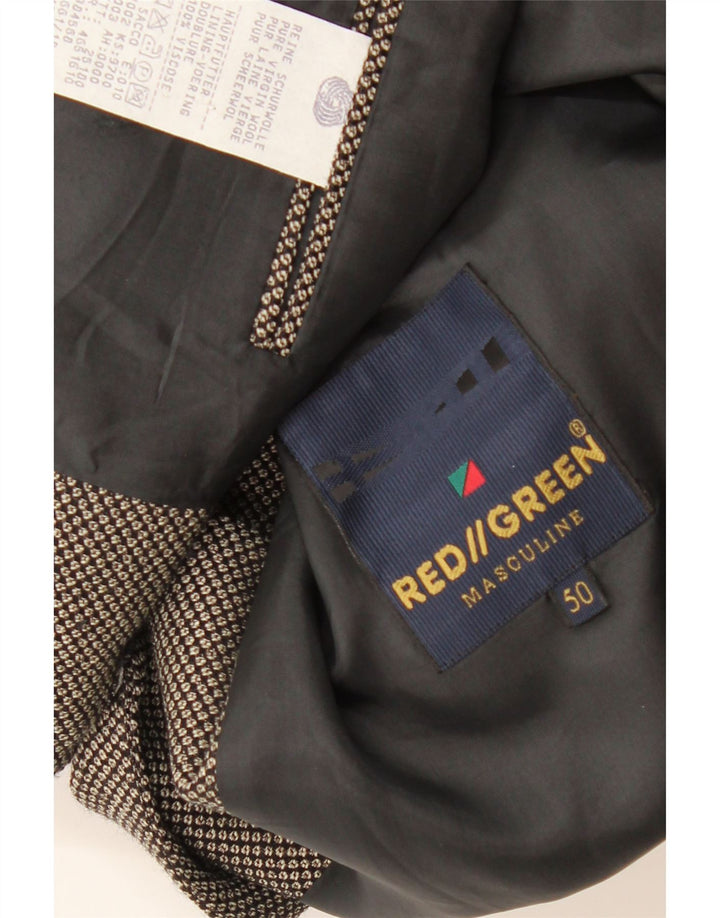 REDGREEN Męska marynarka zapinana na 3 guziki EU 50, duża, szara, wełniana w cętki