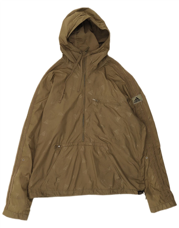 Adidas Męska kurtka Anorak z kapturem i grafiką UK 38 Medium Khaki w kropki