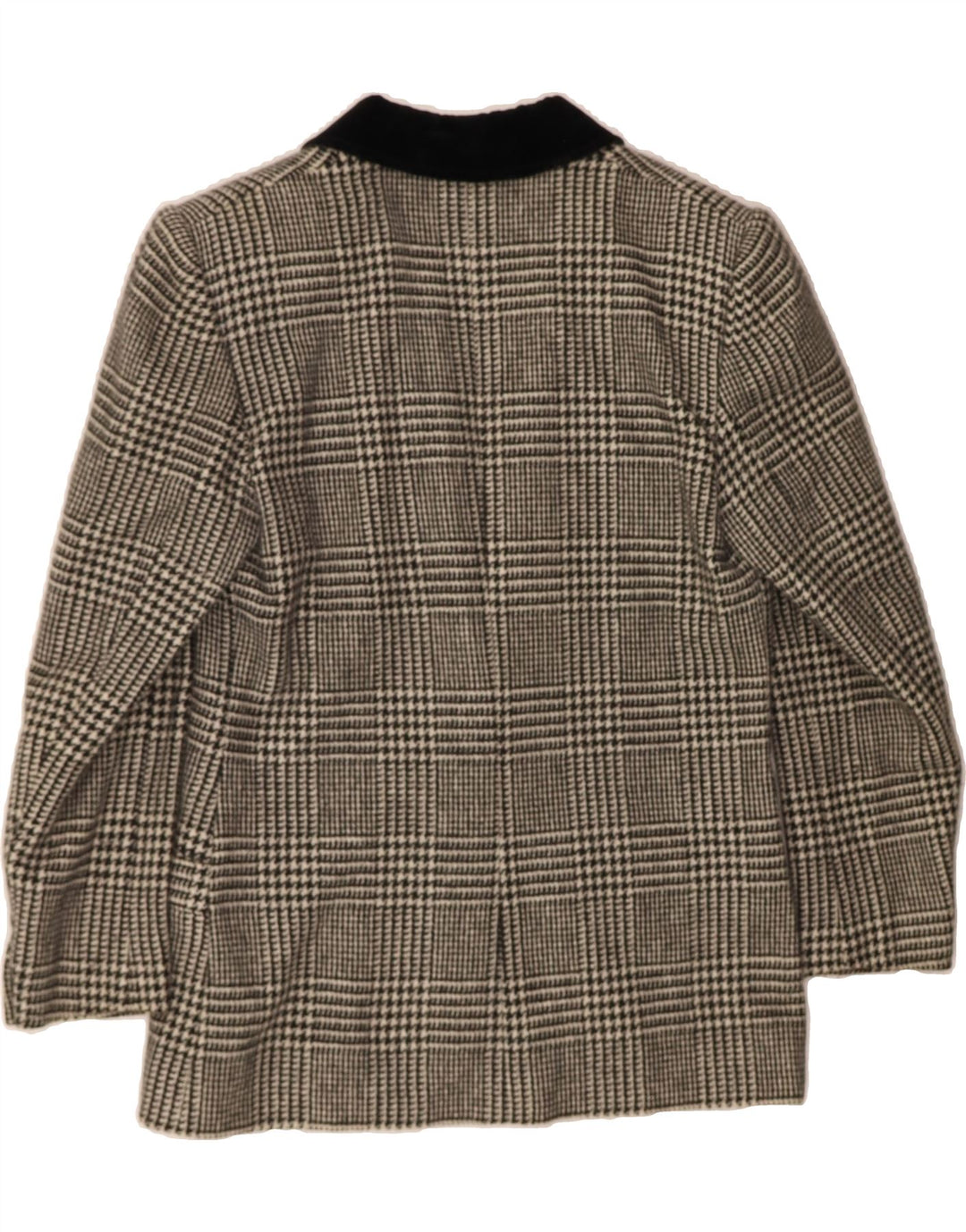 GENNY Womens 1 Button Blazer Jacket US 8 Medium Grey Houndstooth Angora Vintage Genny and Second-Hand Genny from Messina Hembry 
