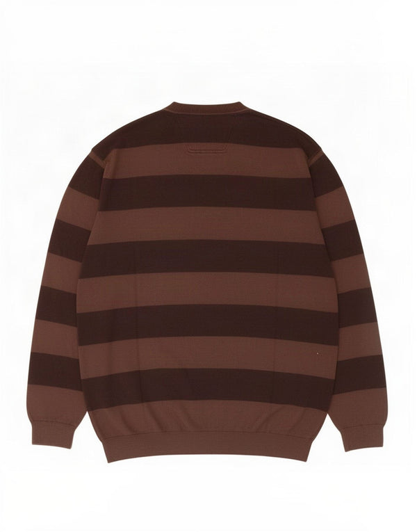 Męski sweter Pierre Cardin z dekoltem w kształcie litery V, 2XL, bawełniany w brązowe paski