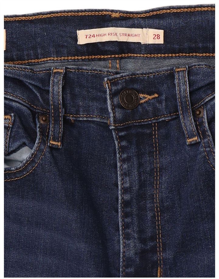 Damskie jeansy Levi's 724 Crop High Rise Straight W28 L23 Niebieskie