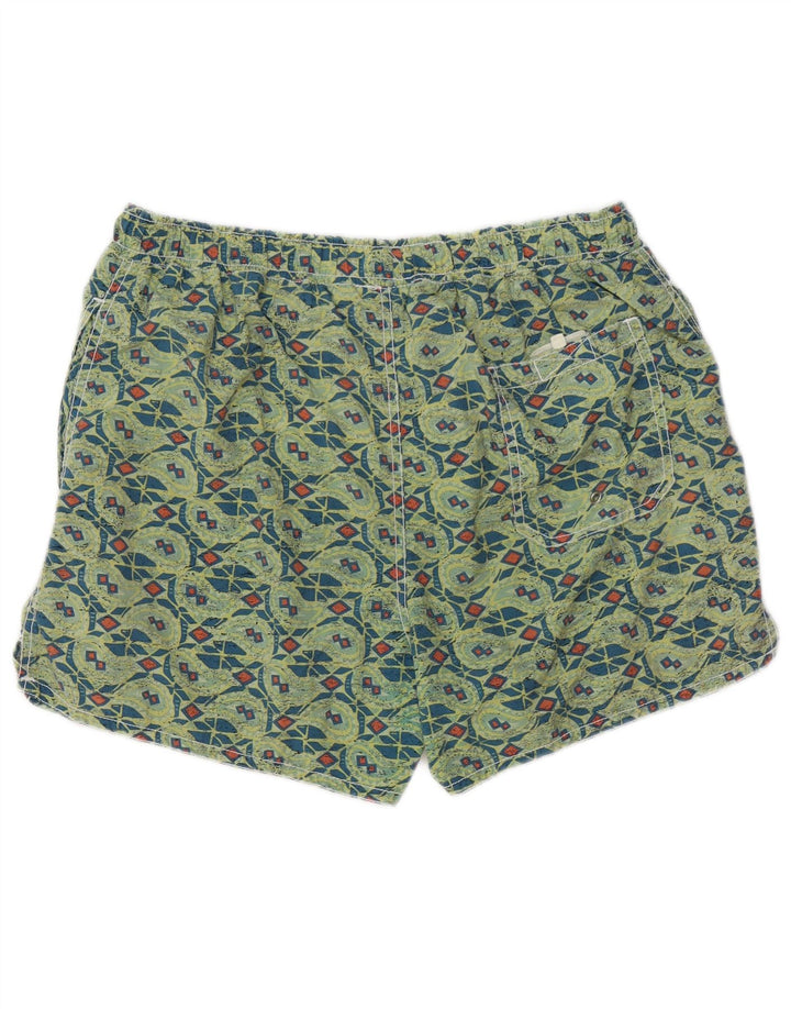 Męskie spodenki kąpielowe SANTO STEFANO Średni zielony geometryczny poliamid