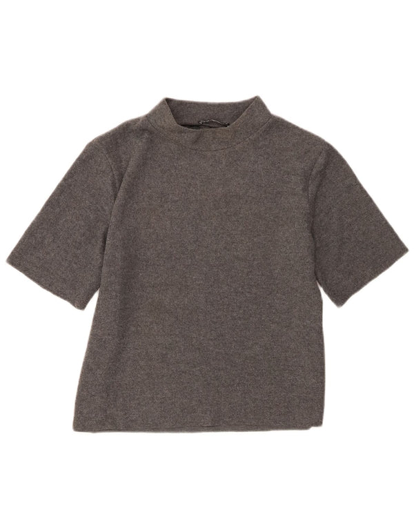T-shirt damski Zara Top UK 14, duży, szary poliester