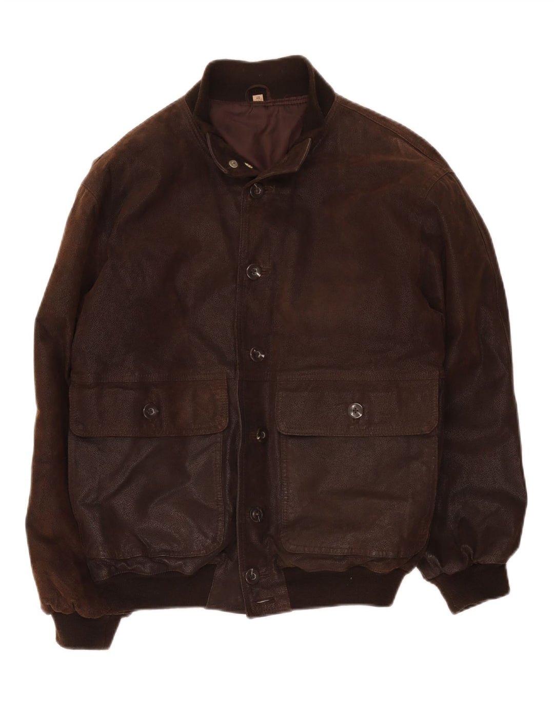 Vintage męska kurtka skórzana bomber IT 48 średni brąz