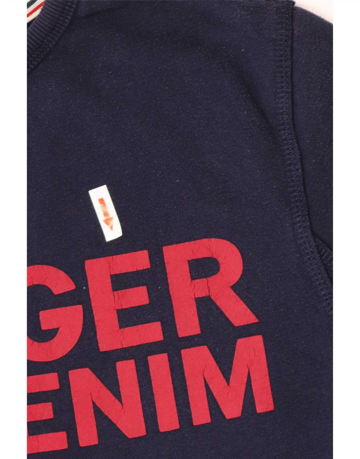 Męska bluza z grafiką Tommy Hilfiger, średnia, granatowa, bawełniana
