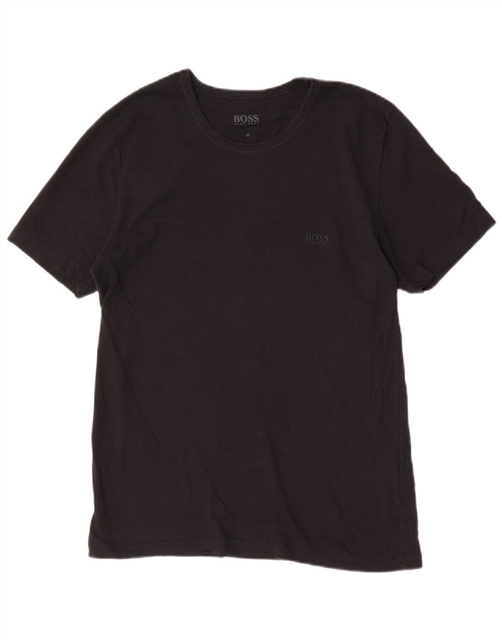 T-shirt męski Hugo Boss, średni czarny, bawełniany