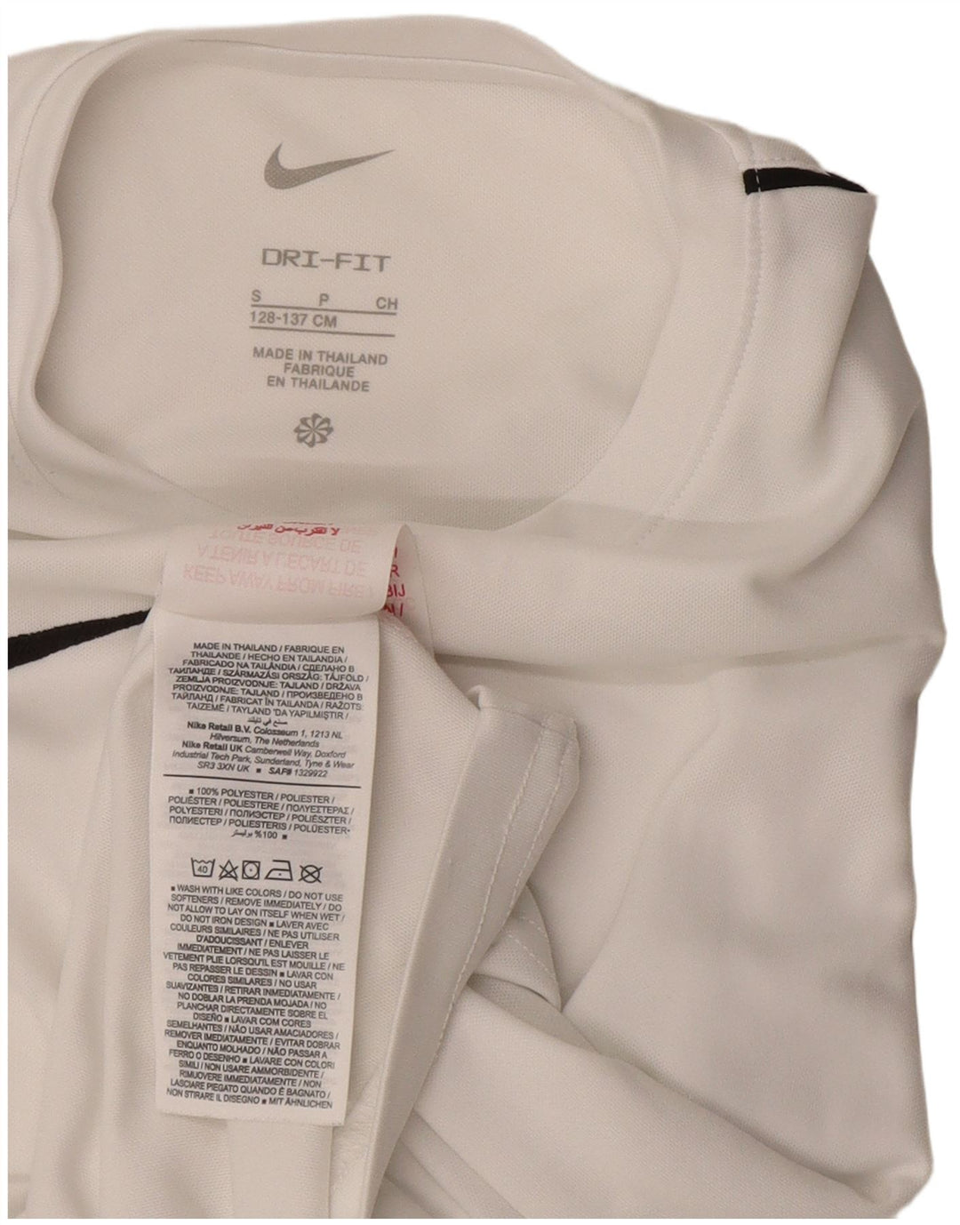 Chłopięcy T-shirt NIKE Dri Fit, mały, 8-9 lat, biały, poliester