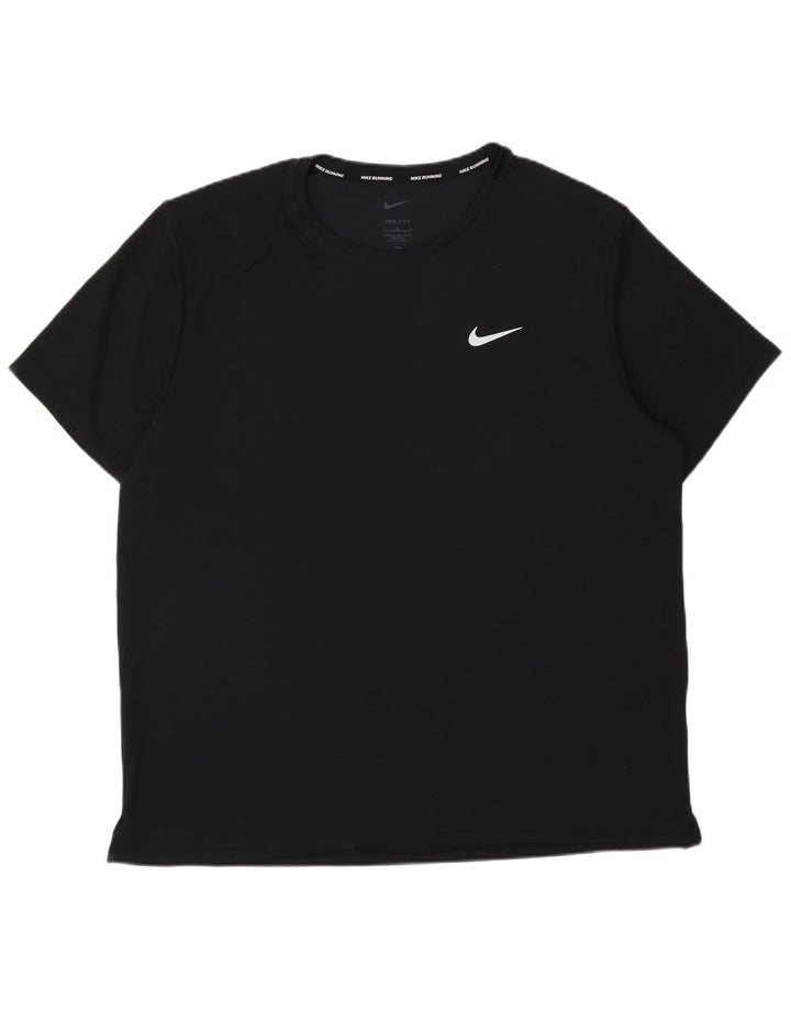 Męski T-shirt Nike Dri Fit z grafiką, duży, czarny poliester