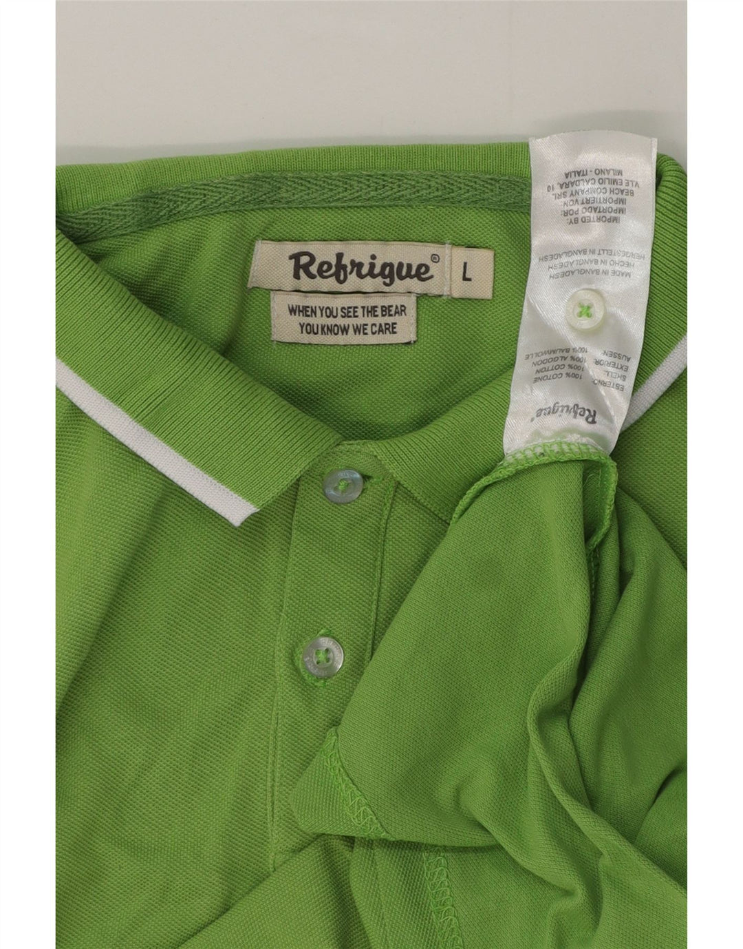 Męska koszulka polo Refrigiwear, duża, zielona bawełna