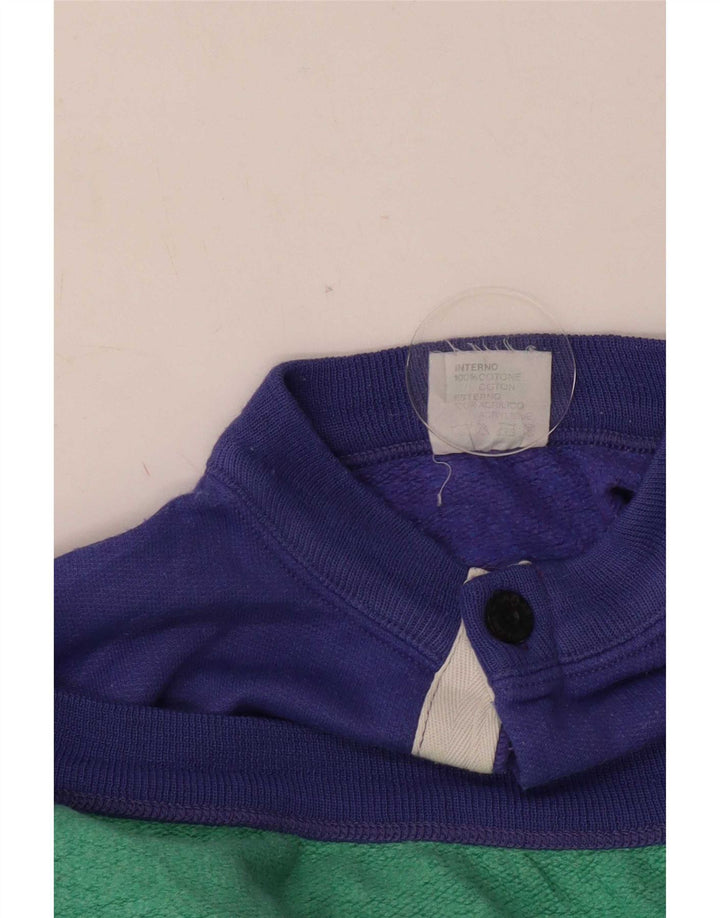 Samar Męska bluza z grafiką, sweter XL, fioletowa bawełna z blokami kolorów