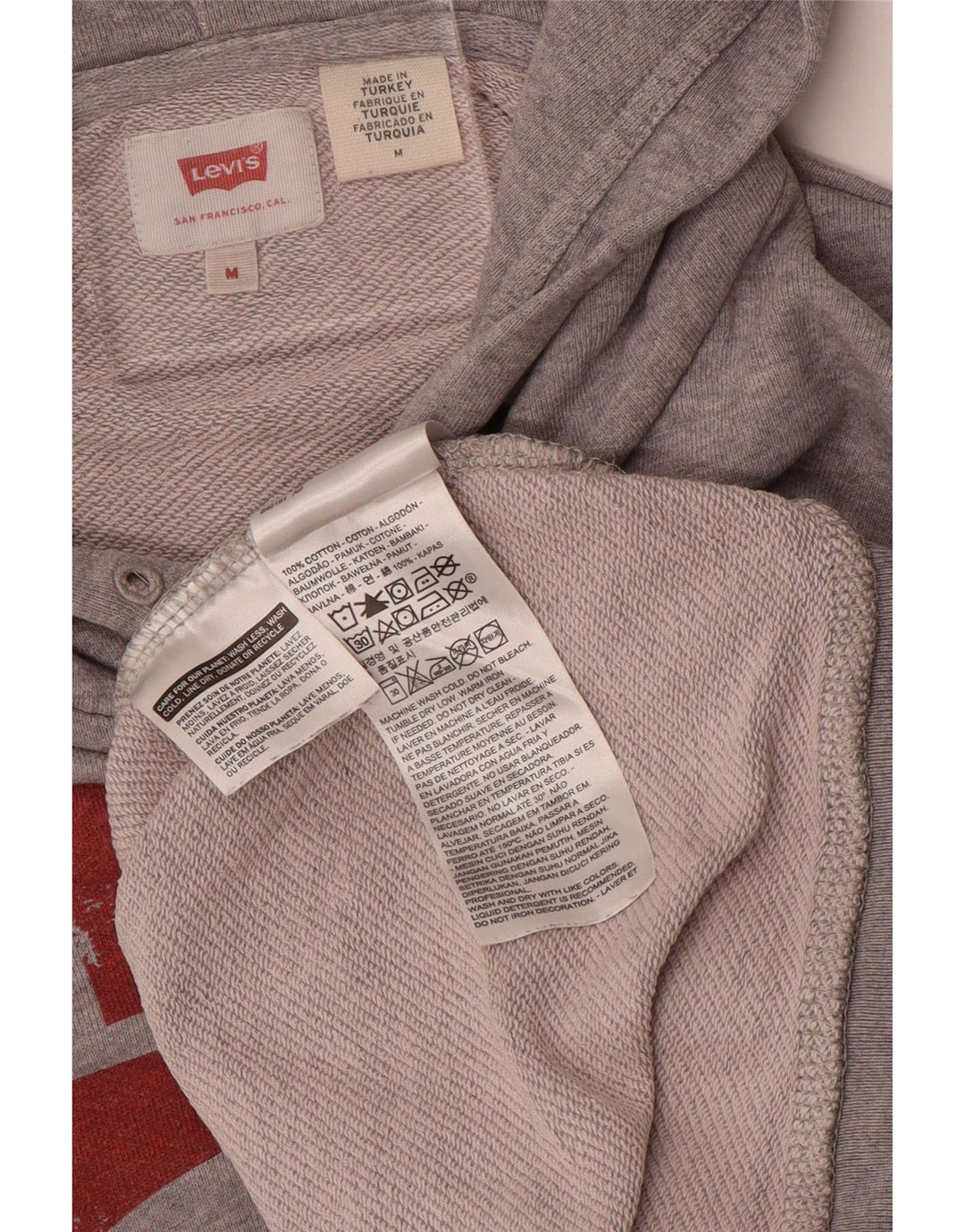 Męski sweter z kapturem z grafiką Levi's, średnioszary, bawełniany