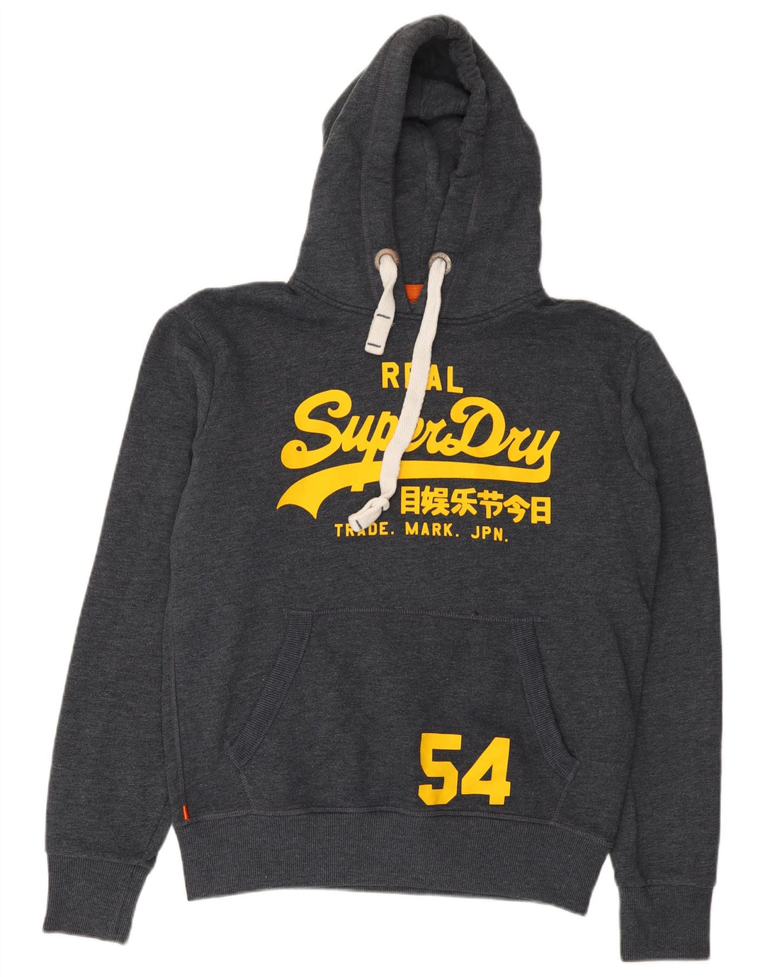 Męski sweter z kapturem Superdry z grafiką, średnioszary, bawełniany