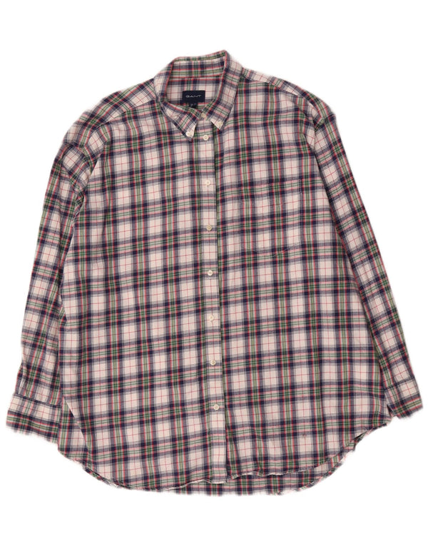 Damska koszula flanelowa oversize Gant UK 16, duża, wielokolorowa, bawełniana w kratę