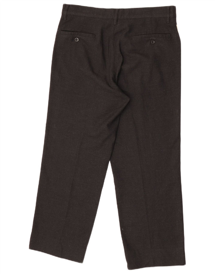Męskie proste spodnie na co dzień Armani IT 48 Medium W32 L27 Czarny poliester