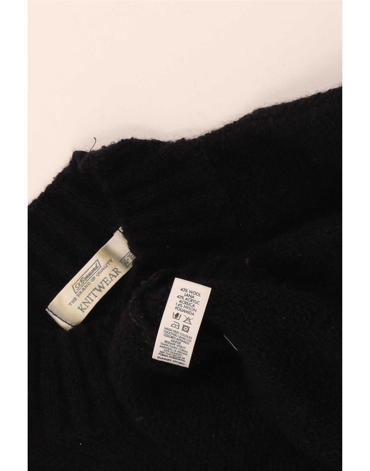 Sweter damski St. Bernard z golfem UK 14, duży, czarny, wełniany
