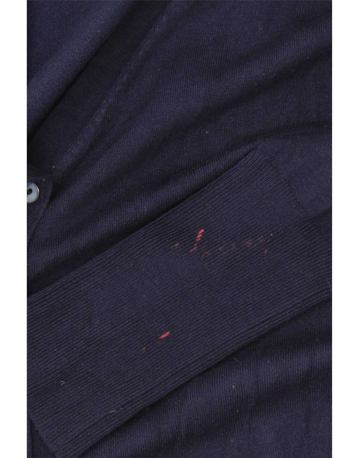 Sweter damski Zara Cardigan UK 16, duży granatowy sztuczny jedwab