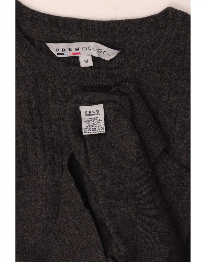 Crew Clothing Męski sweter z dekoltem w łódkę Średni szary nylon