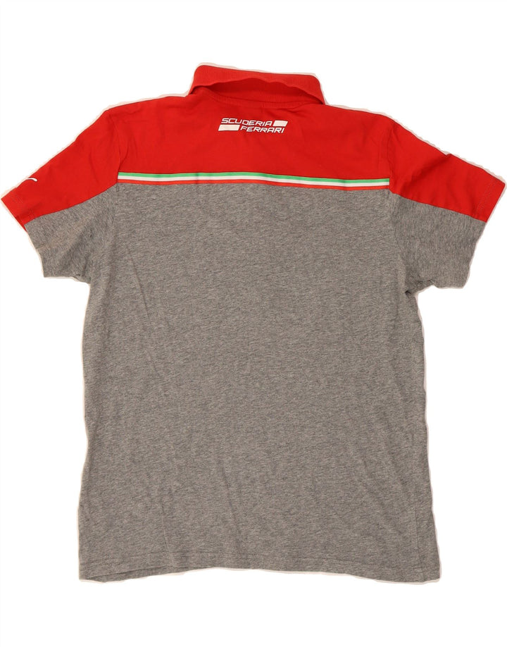 PUMA Boys Graphic Polo Shirt 15-16 Years Grey Colourblock Vintage Puma and Second-Hand Puma from Messina Hembry 