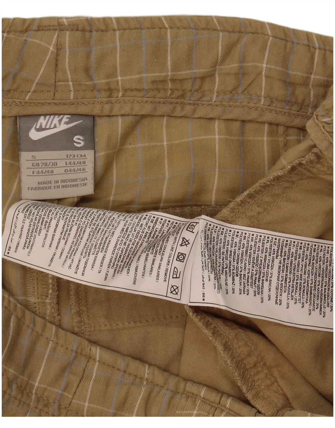 Męskie spodenki chino o regularnym kroju Nike W30 w beżową kratkę