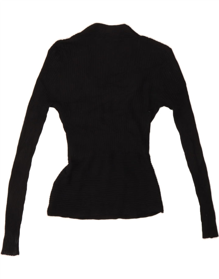 OASIS Womens V-Neck Jumper Sweater UK 12 Medium Black Viscose Vintage Oasis and Second-Hand Oasis from Messina Hembry 