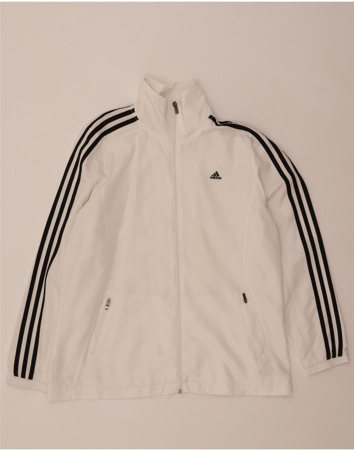 Damska kurtka dresowa adidas Climalite Top Jacket UK 16, duża, biała, poliestrowa