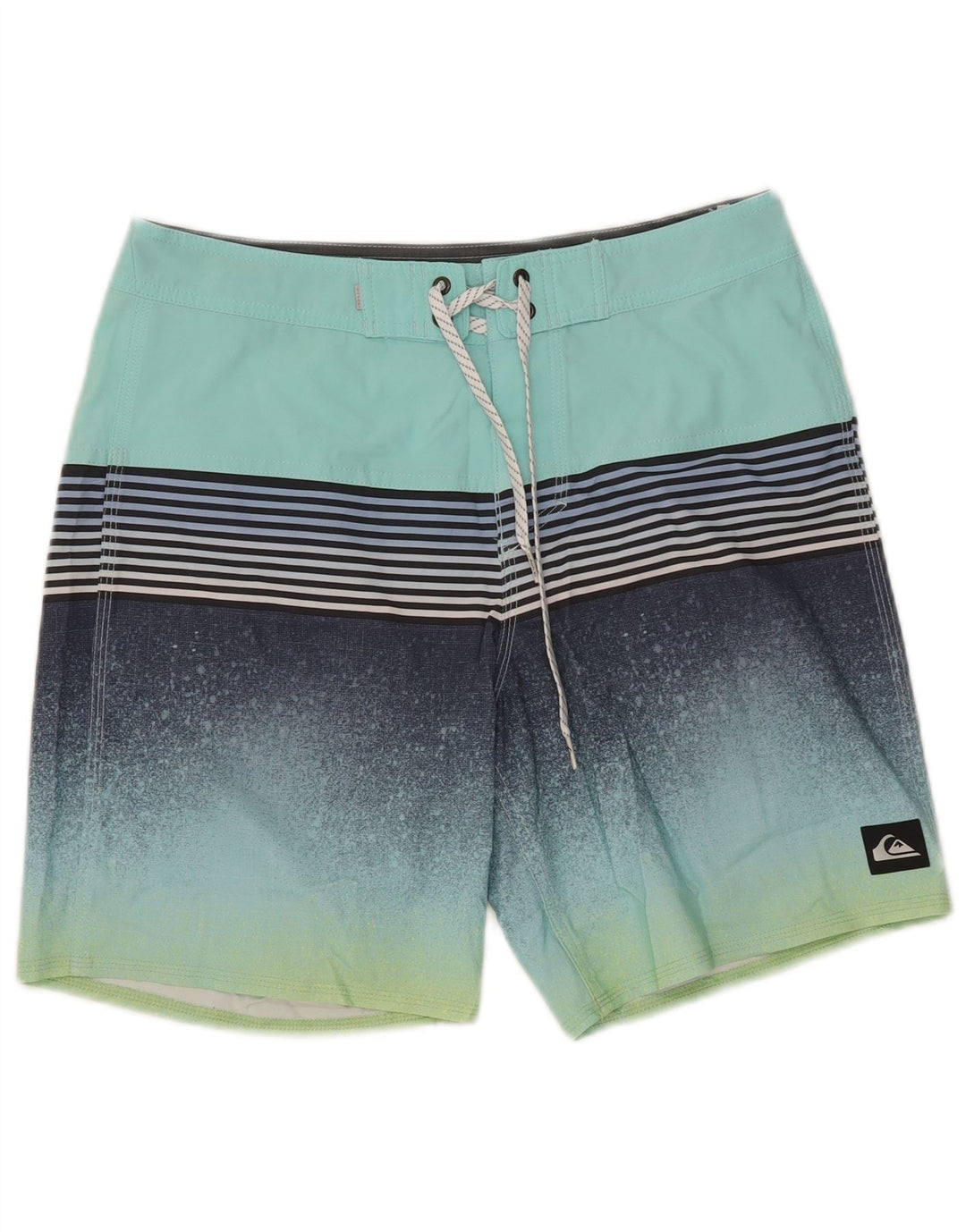 Męskie spodenki kąpielowe Quiksilver w kolorze średniego turkusowego poliestru w paski