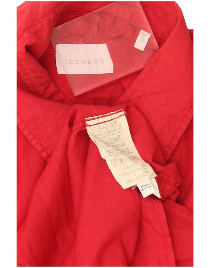 Damska koszulka z krótkim rękawem Iceberg UK 20 2XL czerwona bawełniana