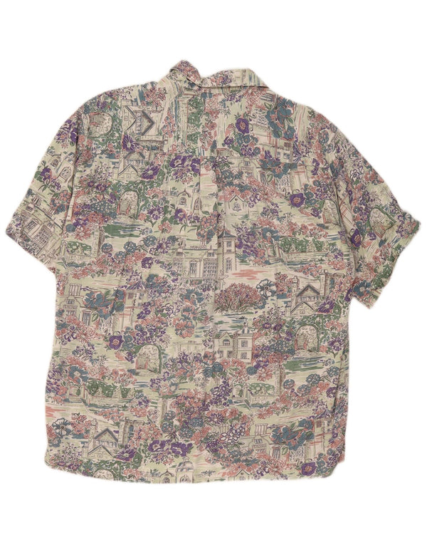 Koszula męska z krótkim rękawem ELEGANCE, rozmiar 41/42, duża, wielokolorowa w kwiaty