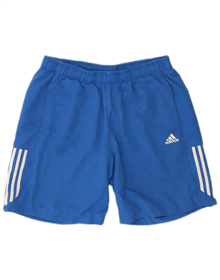 Męskie spodenki sportowe Adidas Climalite, duże, niebieskie, z blokami kolorów, z poliestru