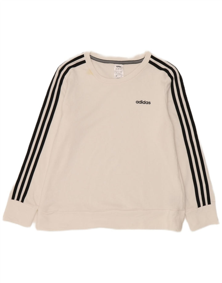 Adidas Damska bluza Climalite Jumper UK 12/14 Średni biały poliester
