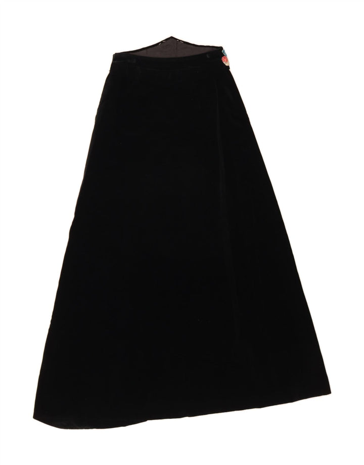VINTAGE Womens Maxi Skirt W28 Medium Black Vintage Vintage and Second-Hand Vintage from Messina Hembry 