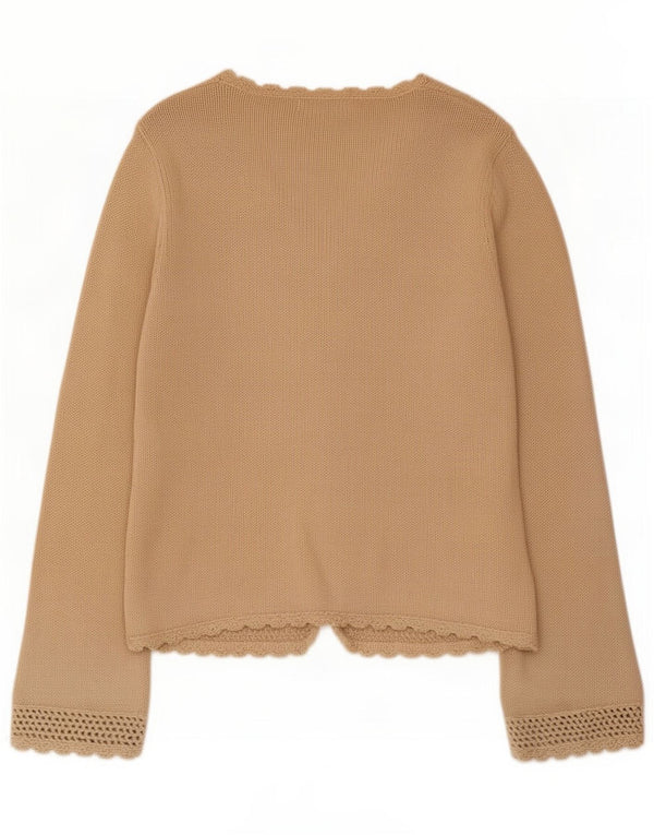 Marks & Spencer Damski sweter kardigan UK 14, średni beż, bawełna