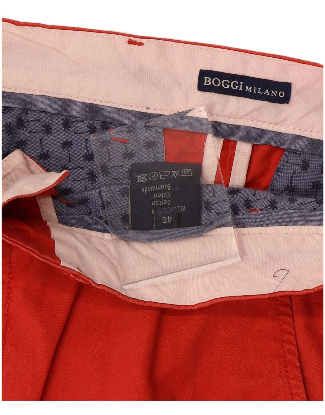 Męskie spodenki chino BOGGI Milano IT 46 Small W34 czerwona bawełna