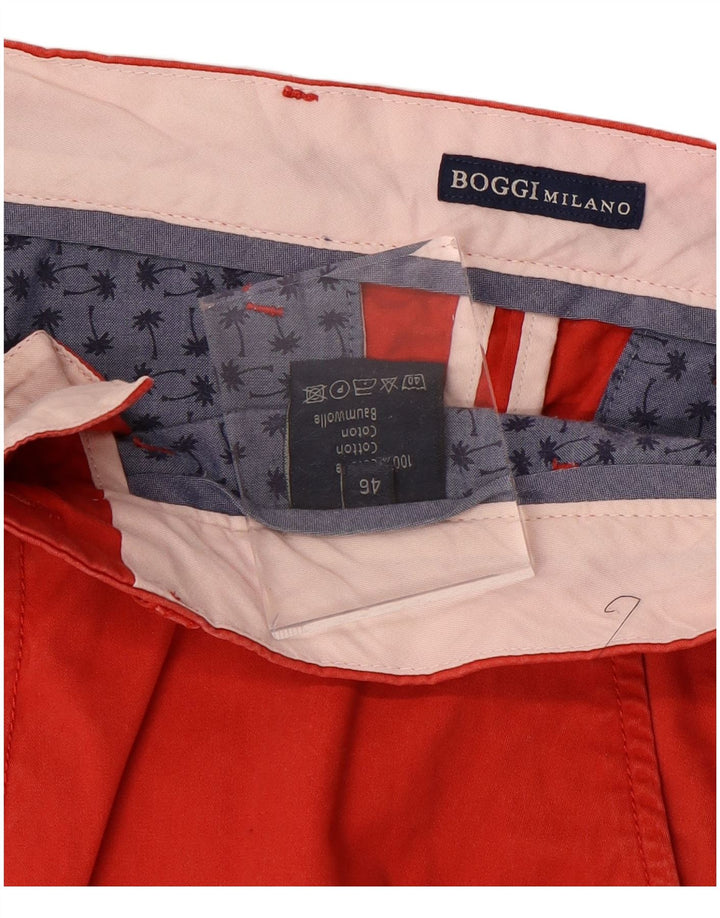 Męskie spodenki chino BOGGI Milano IT 46 Small W34 czerwona bawełna
