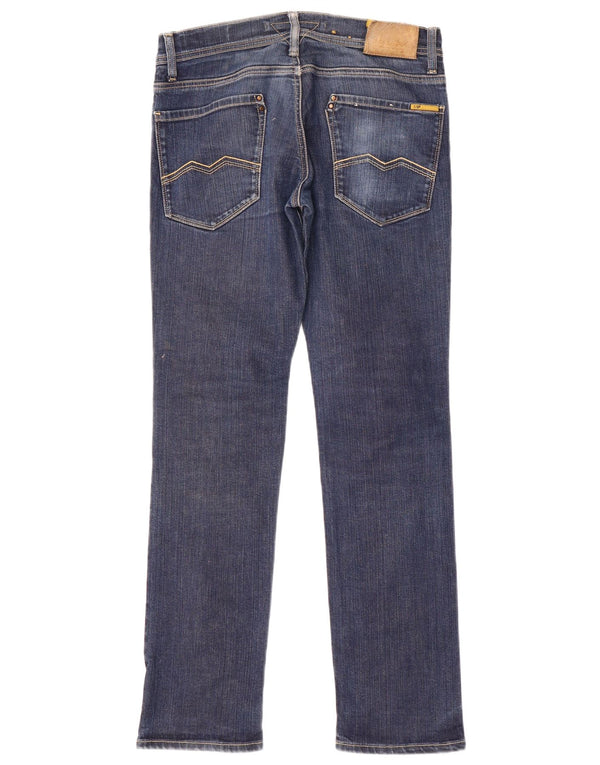 MELTIN' POT Damskie dżinsy rurki Maner z niską talią W31 L32 Niebieska bawełna