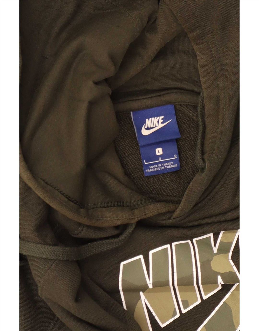 Męski sweter z kapturem Nike z grafiką, duży, khaki