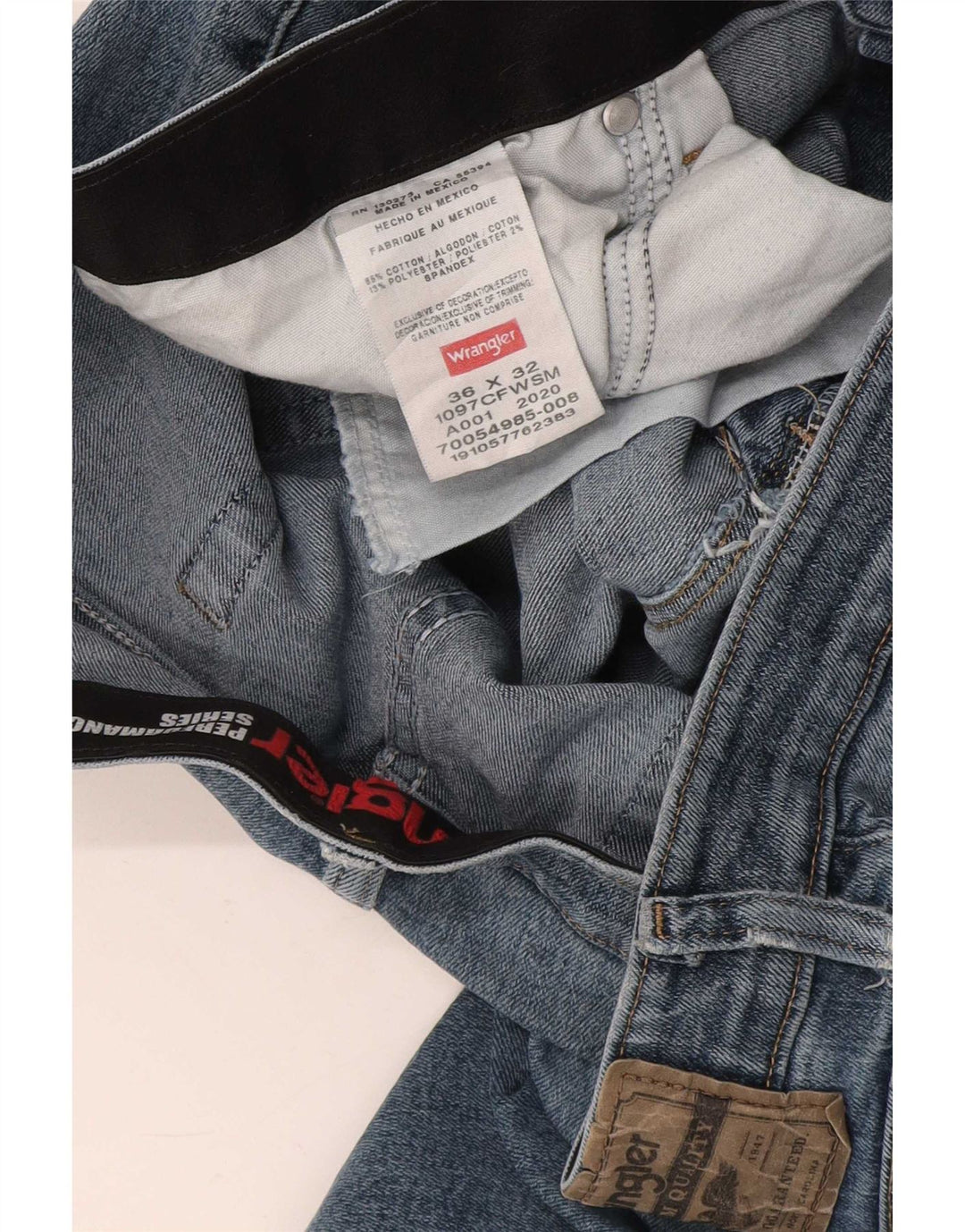 Wrangler Męskie proste dżinsy W36 L32 Niebieskie bawełniane