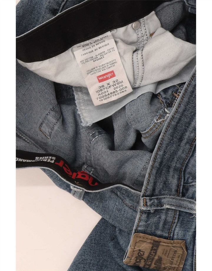 Wrangler Męskie proste dżinsy W36 L32 Niebieskie bawełniane