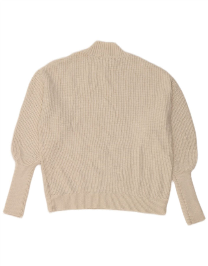Marks & Spencer Damski sweter z golfem UK 14 Średni biały