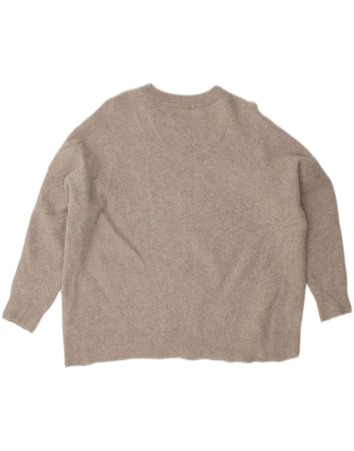 Sweter damski Zara Oversize z okrągłym dekoltem UK 12 Średni beżowy wełniany