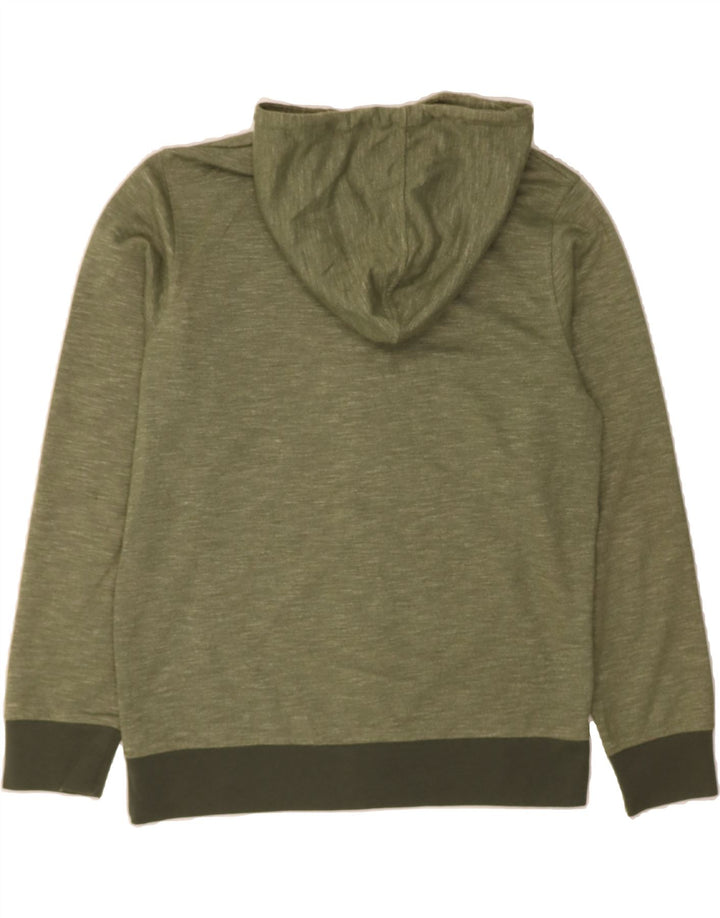 JACK & JONES Mens Zip Hoodie Sweater Large Khaki Flecked Polyester Vintage Jack & Jones and Second-Hand Jack & Jones from Messina Hembry 