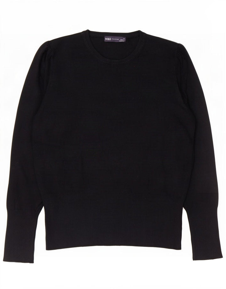 Sweter damski Marks & Spencer z okrągłym dekoltem, UK 12, średni czarny