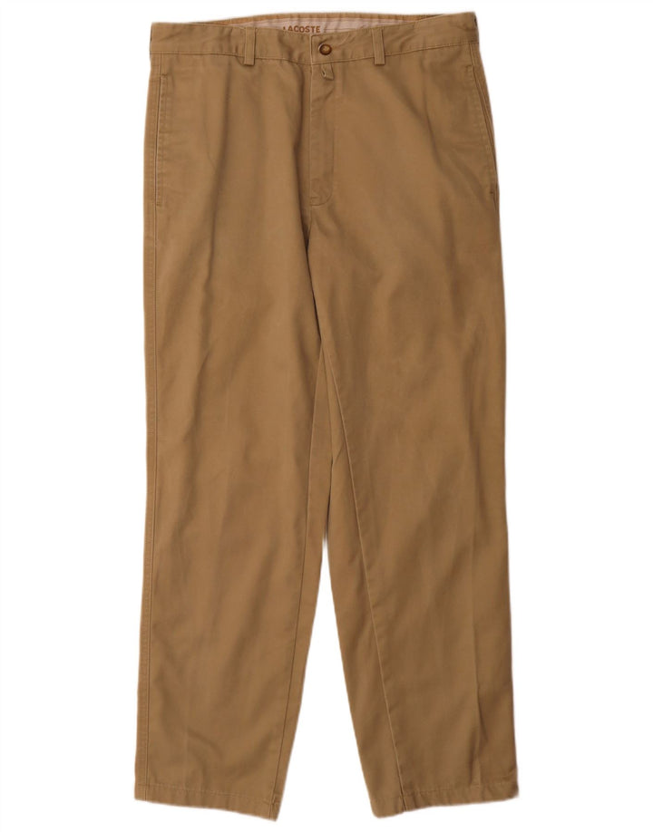 Lacoste Męskie proste spodnie Chino Rozmiar 40 Średnie W32 L30 Beżowe