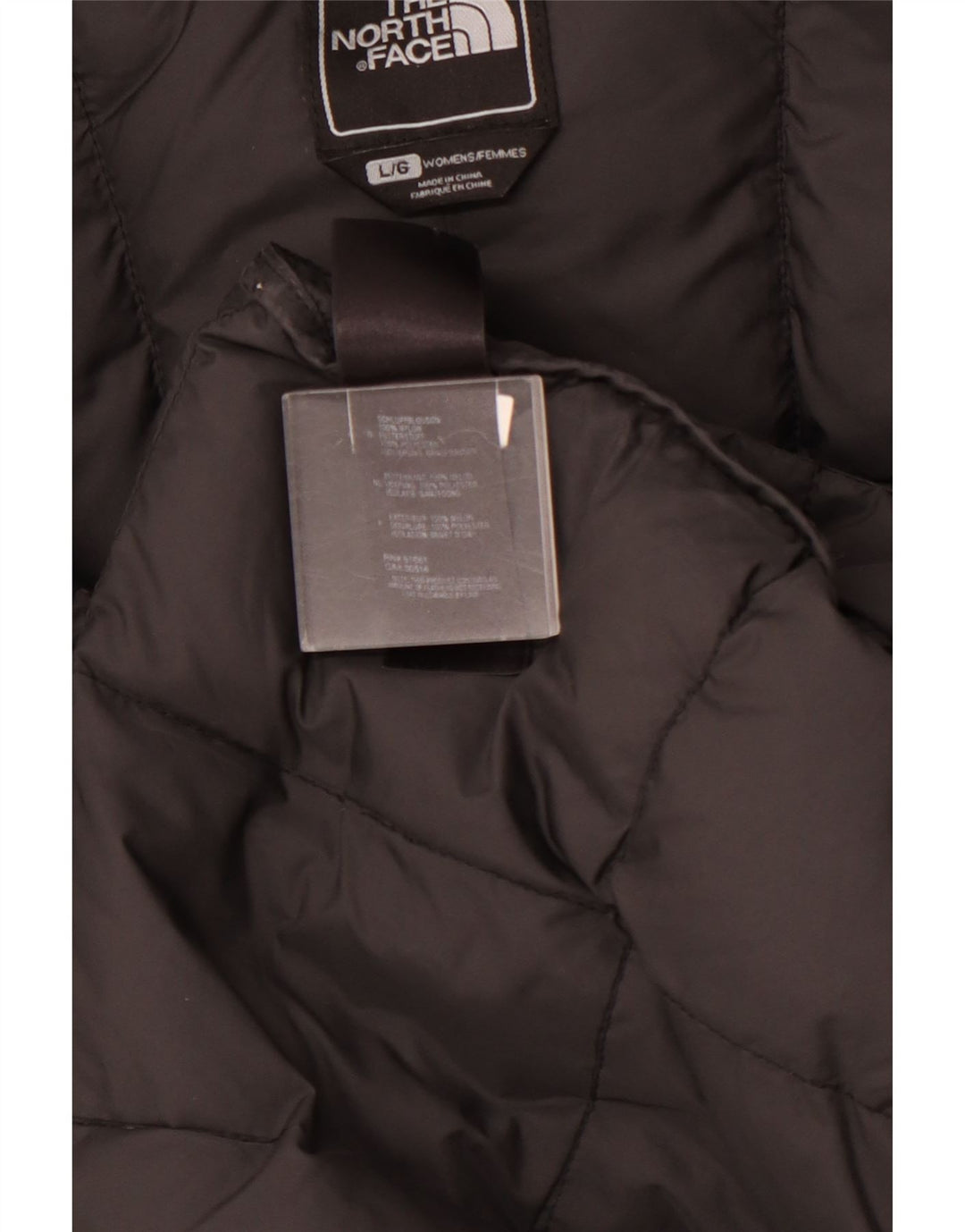 Damski ocieplany płaszcz z kapturem THE NORTH FACE UK 40, duży, czarny nylon