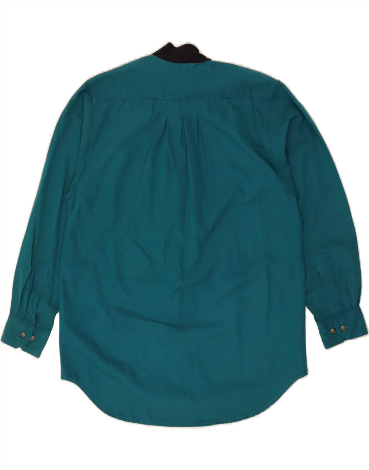 VINTAGE Mens Tall Shirt Medium Green Colourblock Vintage Vintage and Second-Hand Vintage from Messina Hembry 