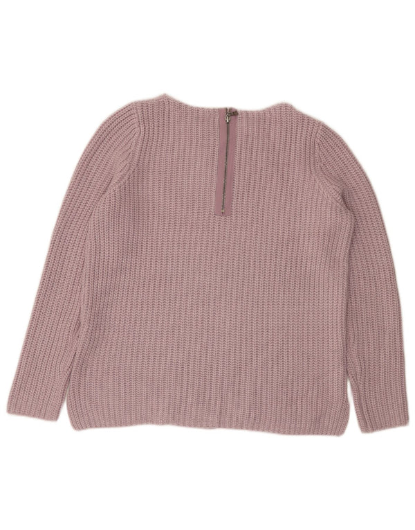 Marks & Spencer Womens Boat Neck Jumper Sweater UK 10 Small Purple
