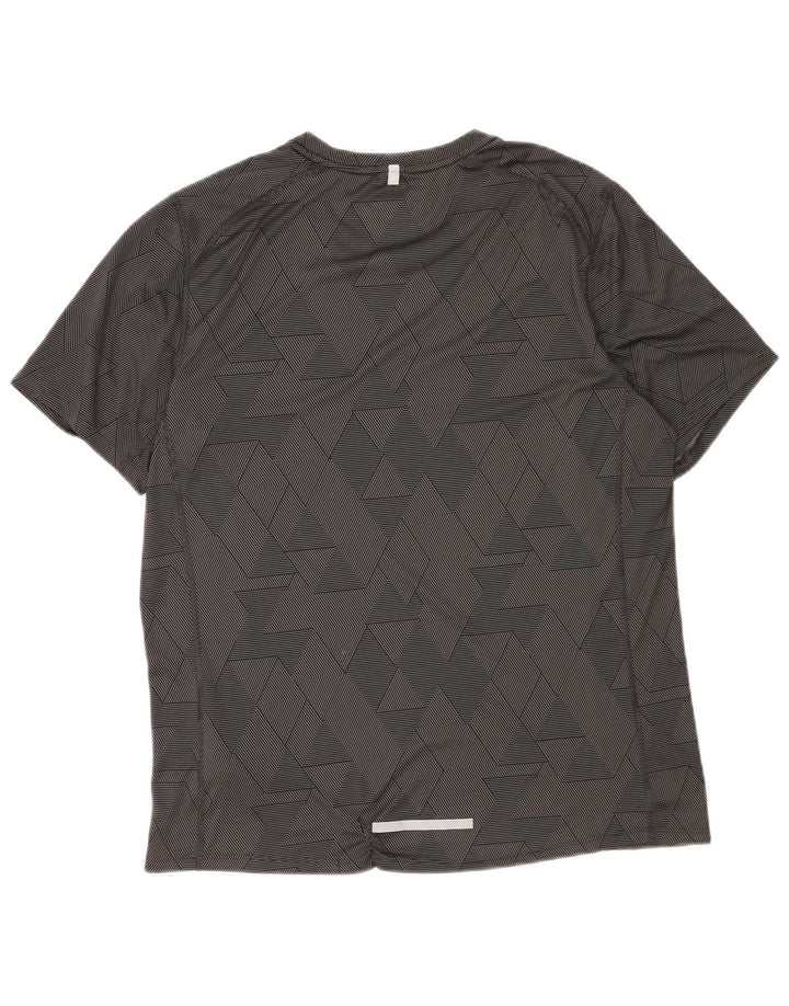 Męski T-shirt Nike Dri Fit, duży, czarny, geometryczny poliester