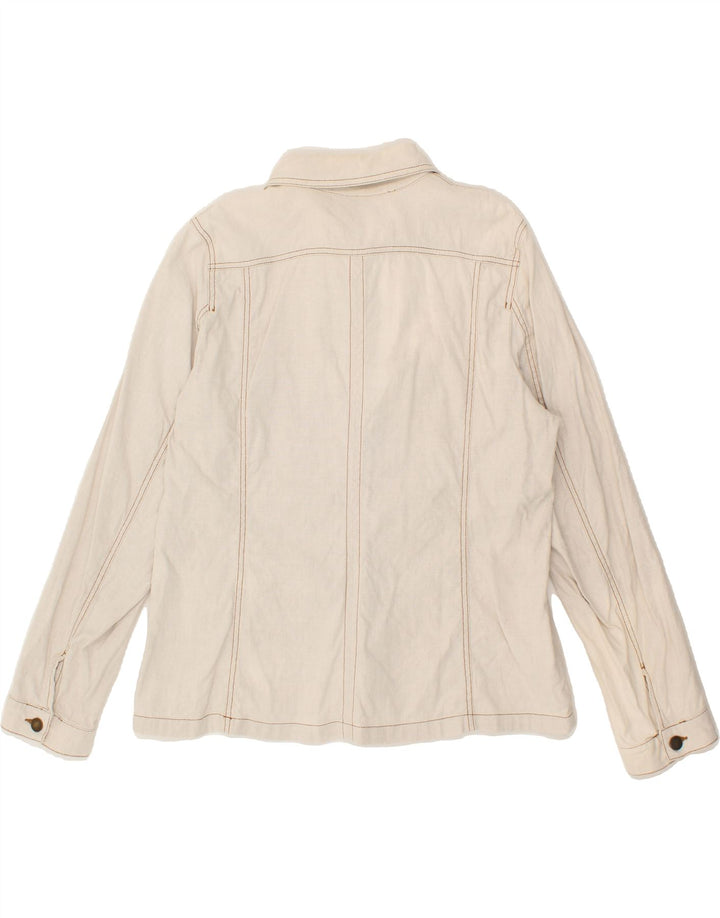 PERSONA Womens Loose Fit Bomber Jacket Size 23 Medium Beige Linen Vintage Persona and Second-Hand Persona from Messina Hembry 